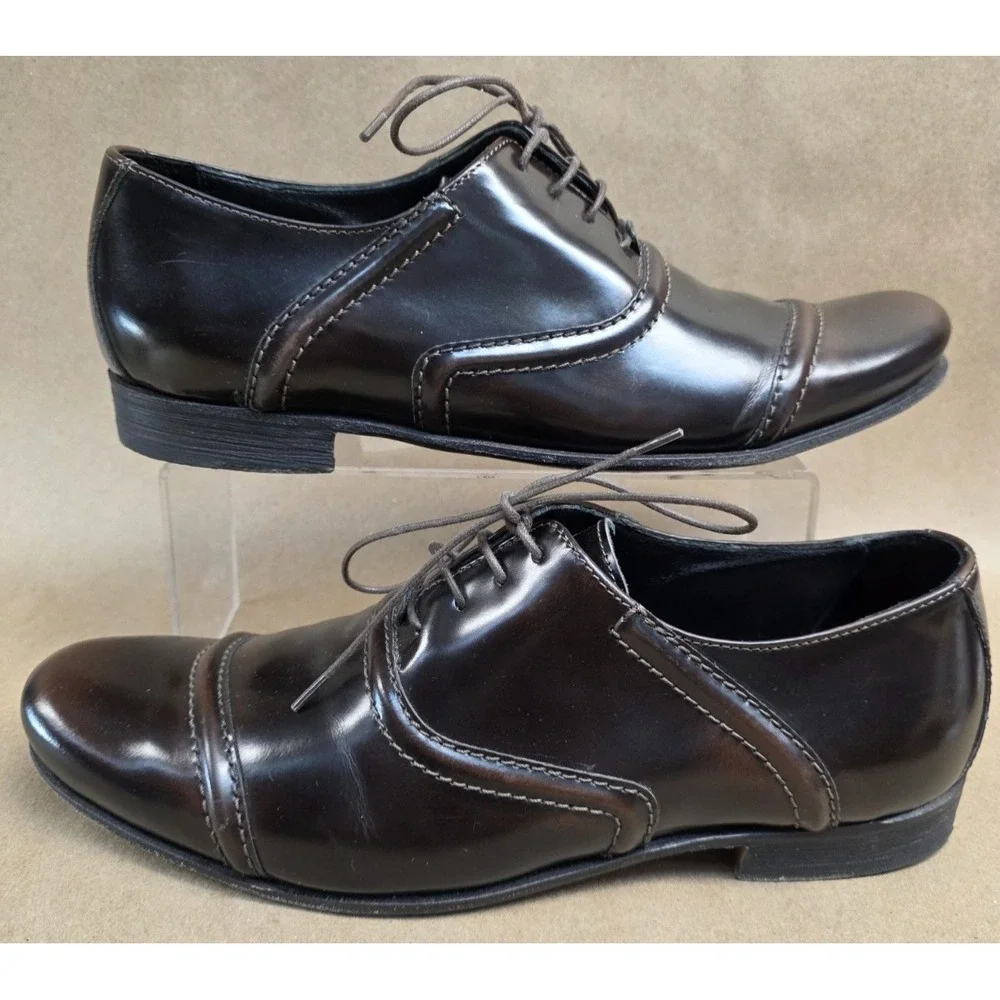 Billy Reid (Sz 9) Men's Oxford Cap Toe shoes Dark Brown Oxfords
